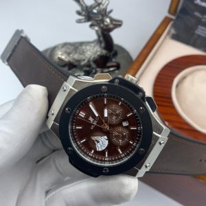 HUBLOT CLASSIC MEN'S LEATHER STEEL LUXURY WRISTWATCH 4