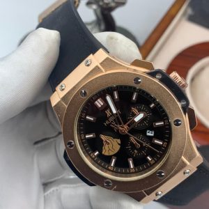 HUBLOT CLASSIC MEN'S LEATHER STEEL LUXURY WRISTWATCH  3